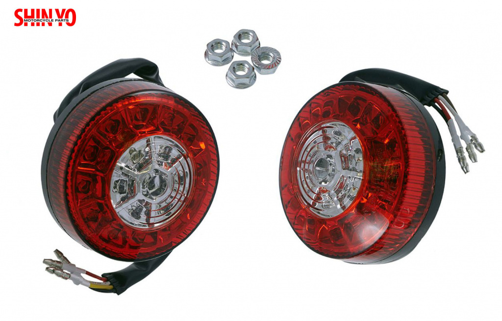 SHIN YO ATV LED 3in1 Blinker Rücklicht Hinten Schwarz Klar E-geprüft Paar